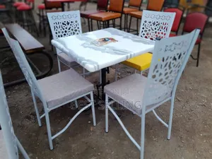 Whitish Restaurant Table and Chair