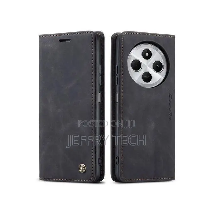 Liwall Caseme Black Wallet Leather Flip Case for Xiaomi Redmi 14c