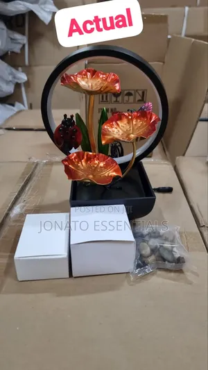Led Lotus Flower Indoor Water Fountain - Tabletop Decor Nightlight