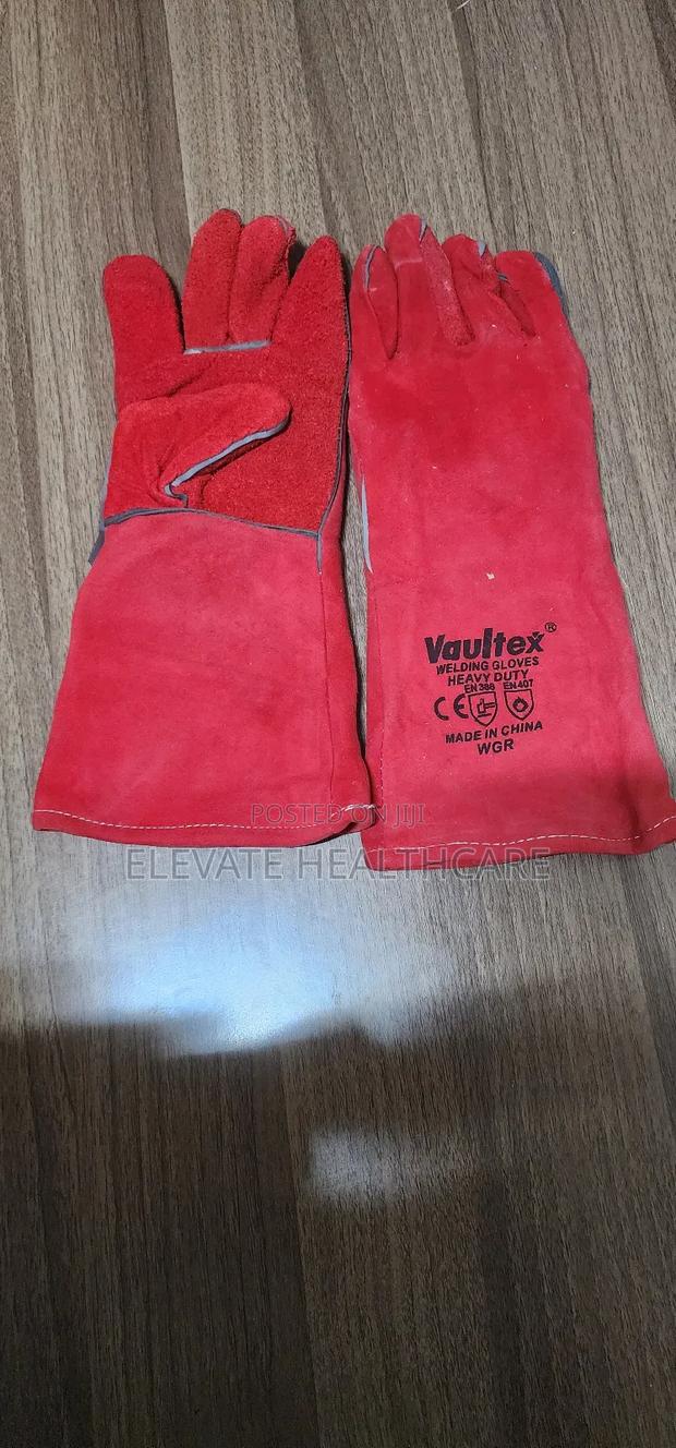Premium Red Welding Gloves Leather Industrial Mechanical Gloves