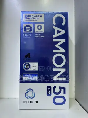 New Tecno Camon 50 256 GB Black