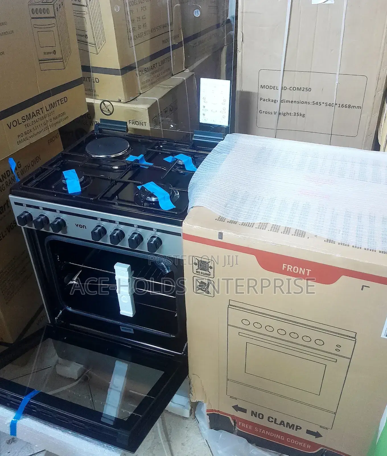 60*60 Von Cooker 3 Gas + 1 Electric Standing Gas Cooker/ Electric Oven