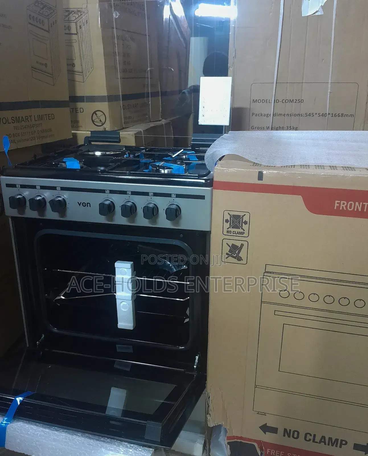 Von Standing Gas Cooker - 60*60 (3+1) With Electric Oven/ Jet Valve