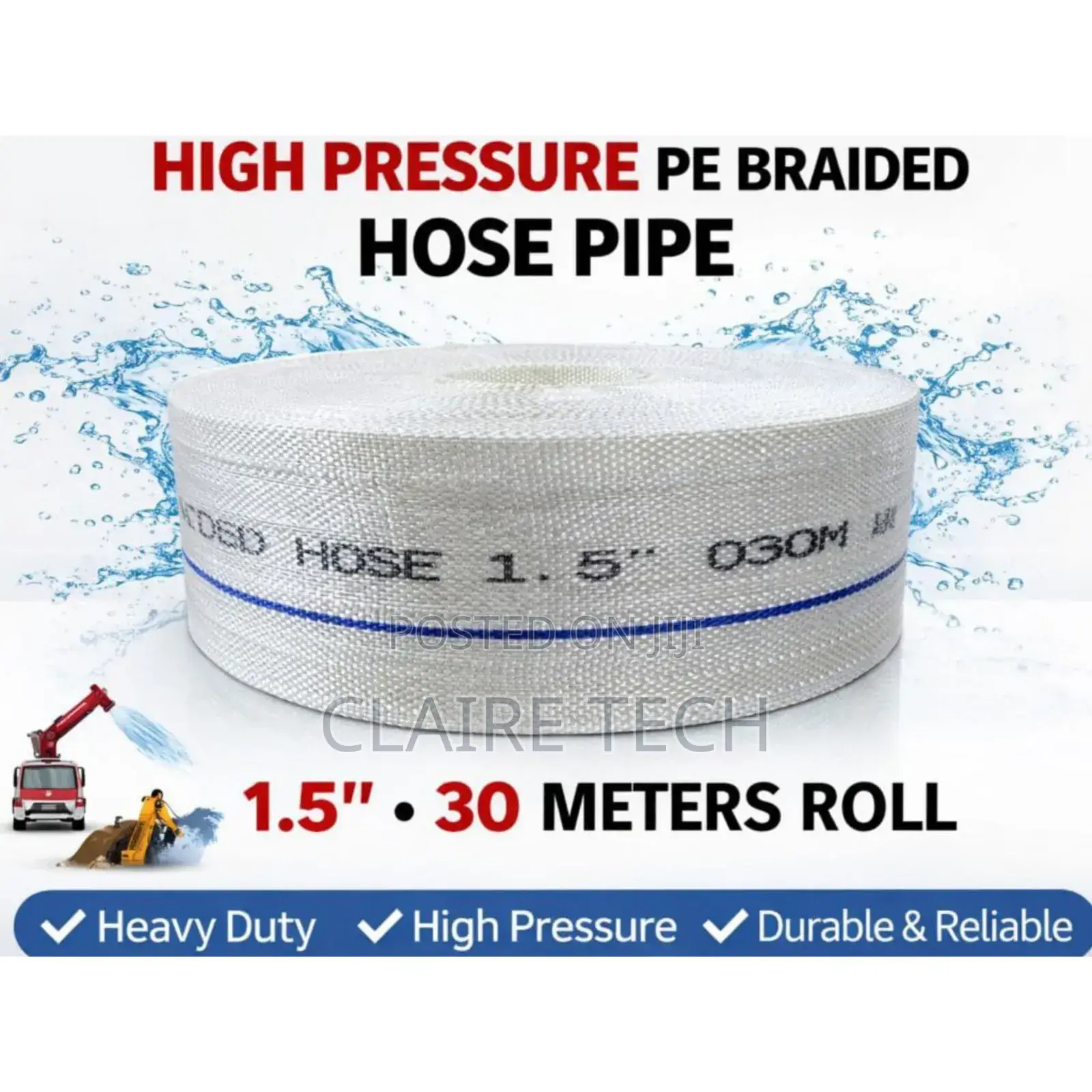 High Pressure Pe Braided Hose Pipe 1.5"30 MTRS Roll