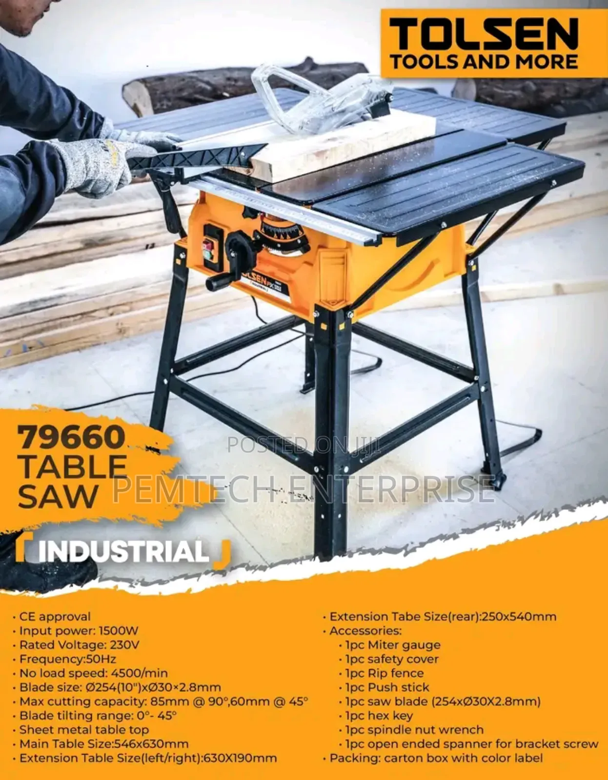 Tolsen 79660 Industrial Table Saw.