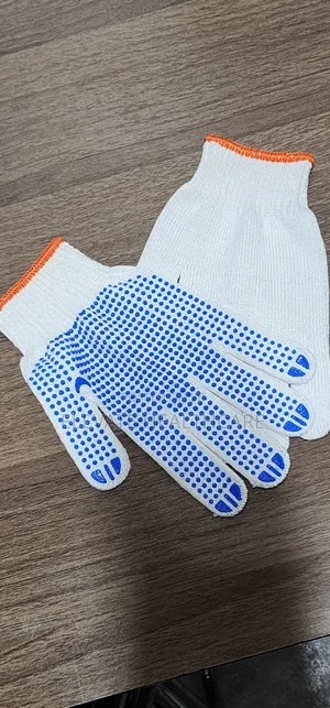 Cotton Dotted Gloves Pvc Coated-single Side