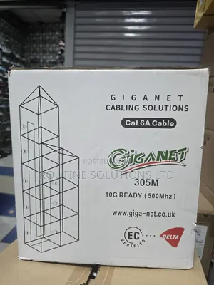 Giganet Cable Cat6a Indoor Cable 305m Roll Grey
