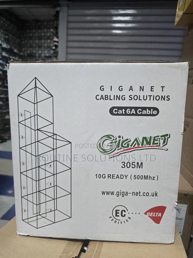 Giganet Cable Cat6a Indoor Cable 305m Roll Grey - main view