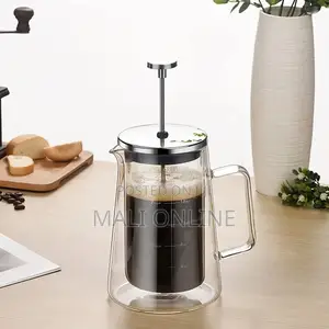 Glass French Press Coffee Maker 650ml Double Wall Borosilicate Pot