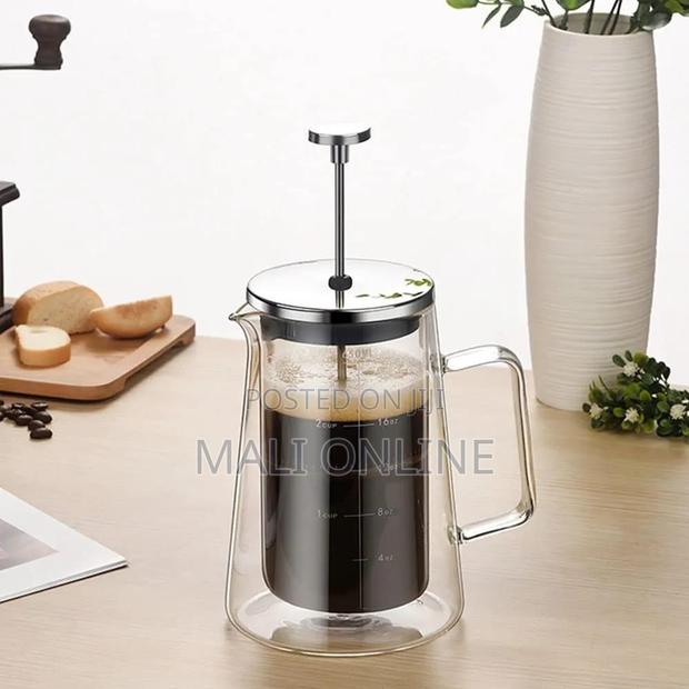 Glass French Press Coffee Maker 650ml Double Wall Borosilicate Pot