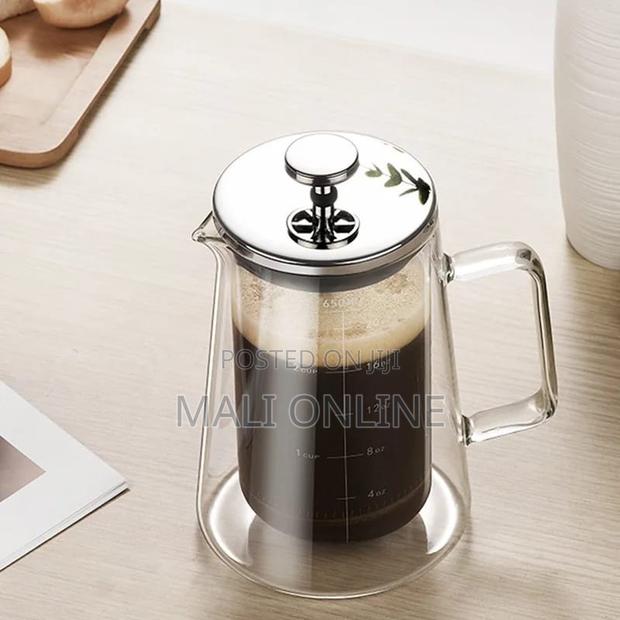 Glass French Press Coffee Maker 650ml Double Wall Borosilicate Pot - thumbnail 4