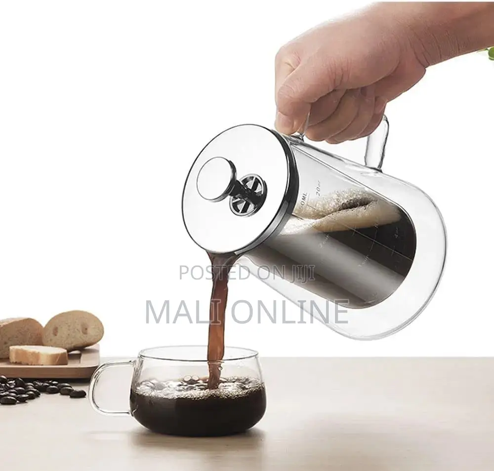 Glass French Press Coffee Maker 650ml Double Wall Borosilicate Pot