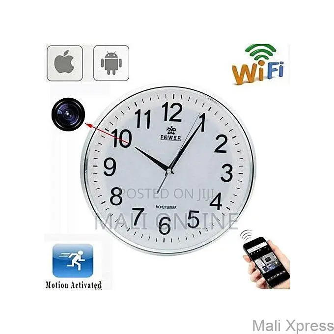 Wifi Wall Clock Camera 1080p Hd Hidden Nanny Cam