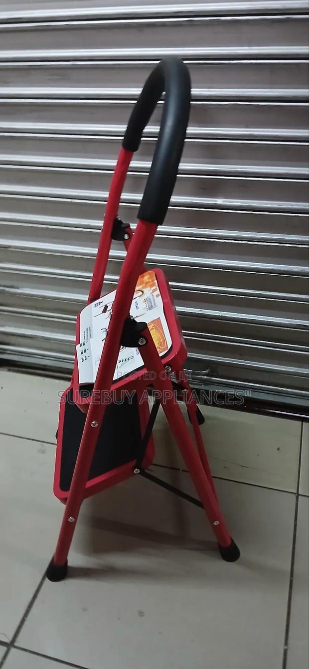 2-Step Steel Folding Ladder With Non-Slip Wide Steps - main view