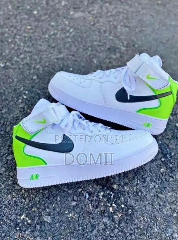Nike Air Force 1 Mid White/Neon - thumbnail 4