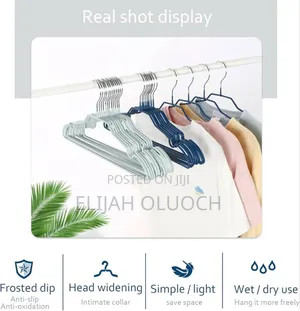 10pc Pack Of Coloured Non Slip 40cm Stainless Steel Hangers