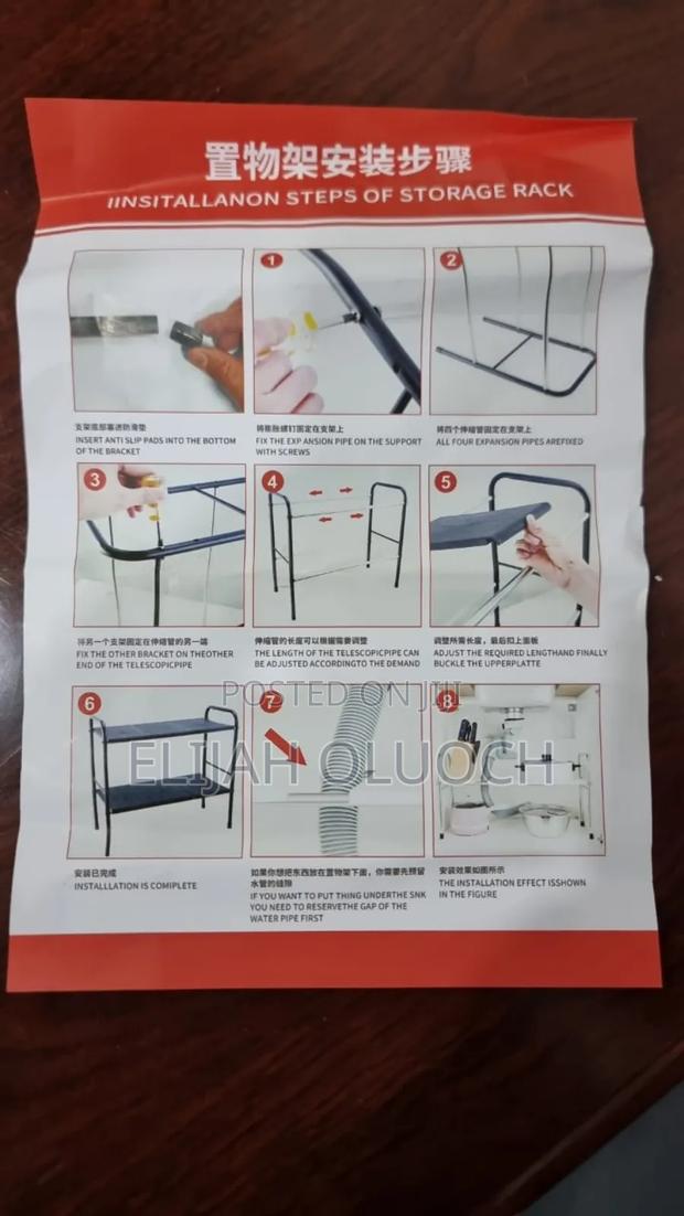 2 Layer Stainless Steel Expandable Under The Sink Pool Rack - thumbnail 5