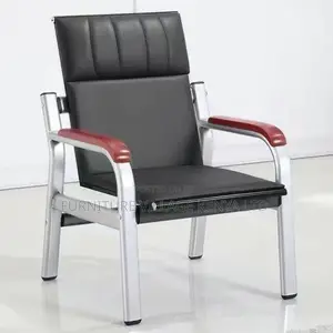 Office Sofa; 5-seater Leather Padded Waiting Office Sofa