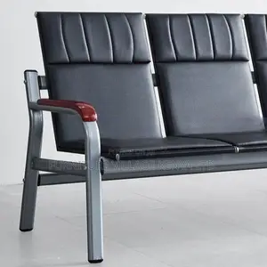 Office Sofa; 5-seater Leather Padded Waiting Office Sofa