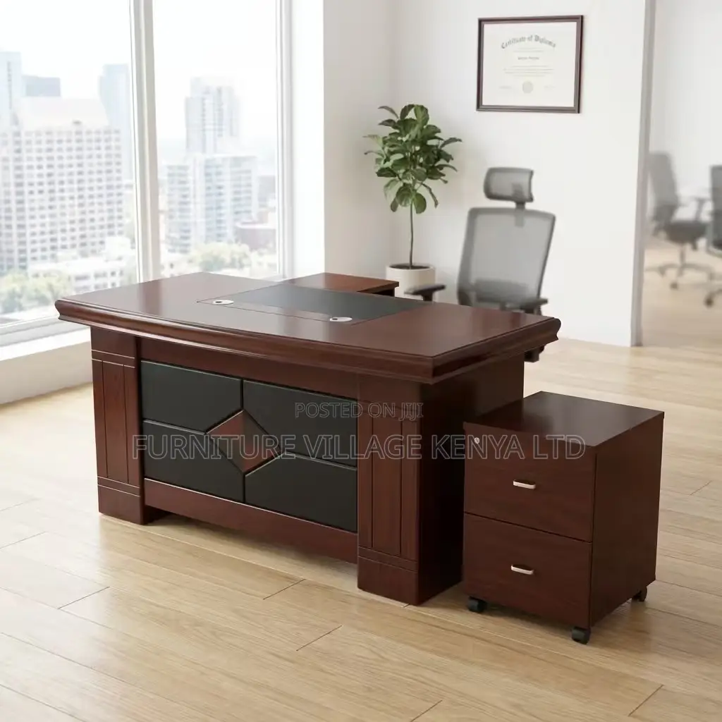 Office Desk; Mahogany Executive Office Desk - 1400mm