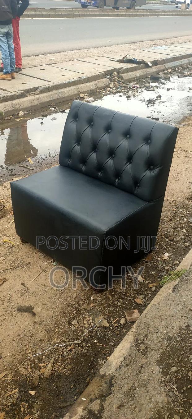 3ft Black Waiting Couch - main view