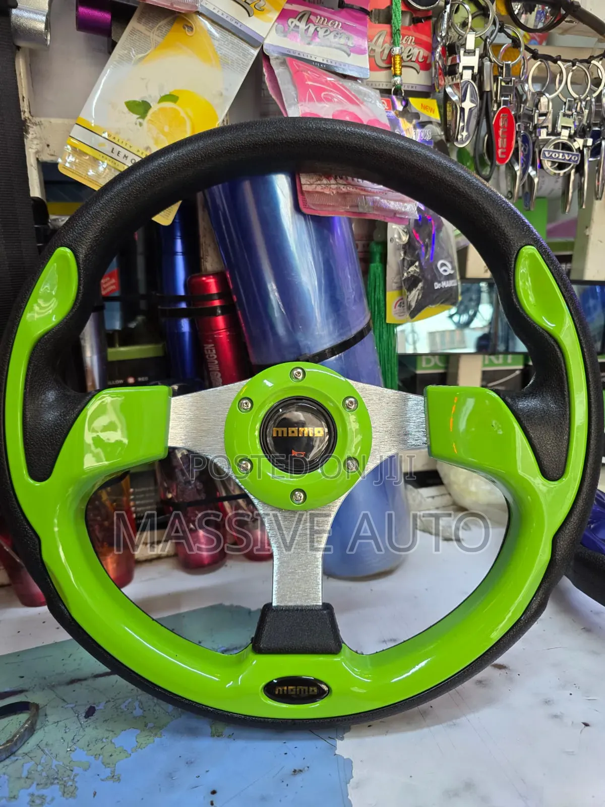 Green Momo Sports Steering/ Momo Steering