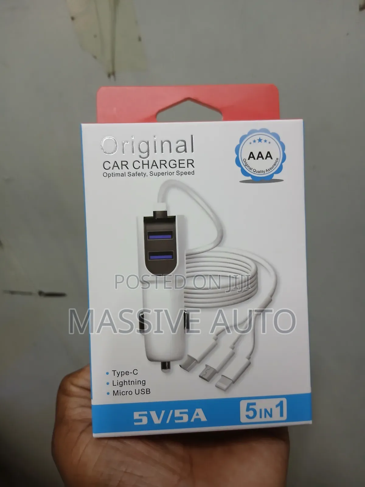 5 In 1 Original Car Charger With Type C Cables