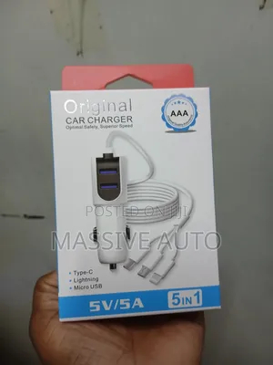 5 In 1 Original Car Charger With Type C Cables