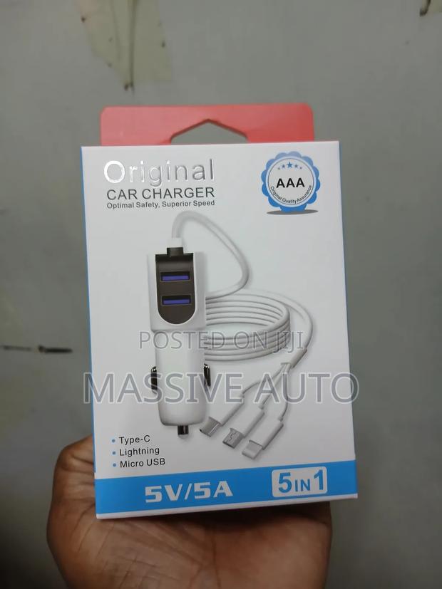 5 In 1 Original Car Charger With Type C Cables - thumbnail 2
