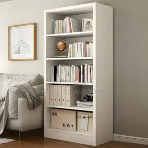 Office Bookshelf; Modern 5-tier Wooden Bookshelf