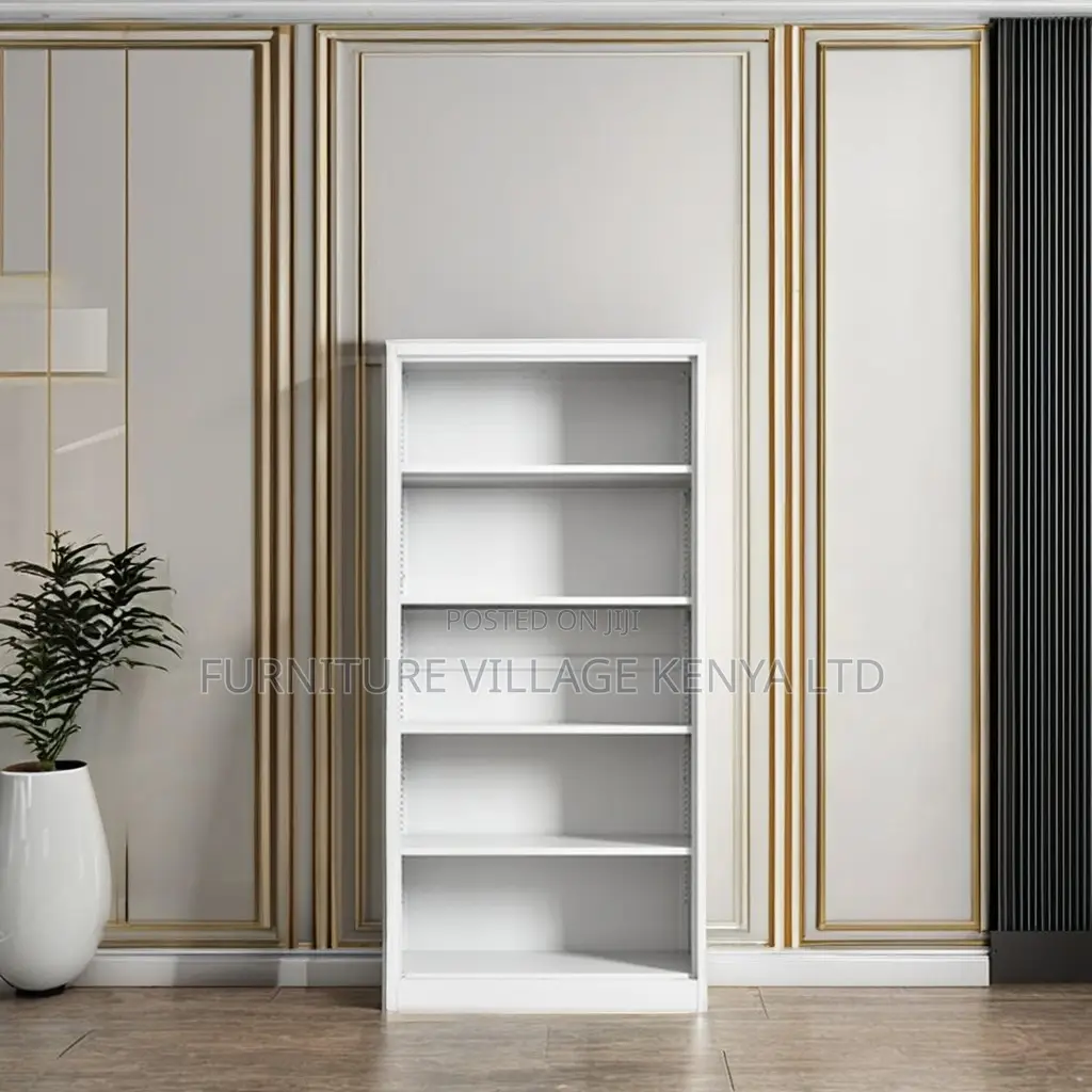 Office Bookshelf; Modern 5-tier Wooden Bookshelf