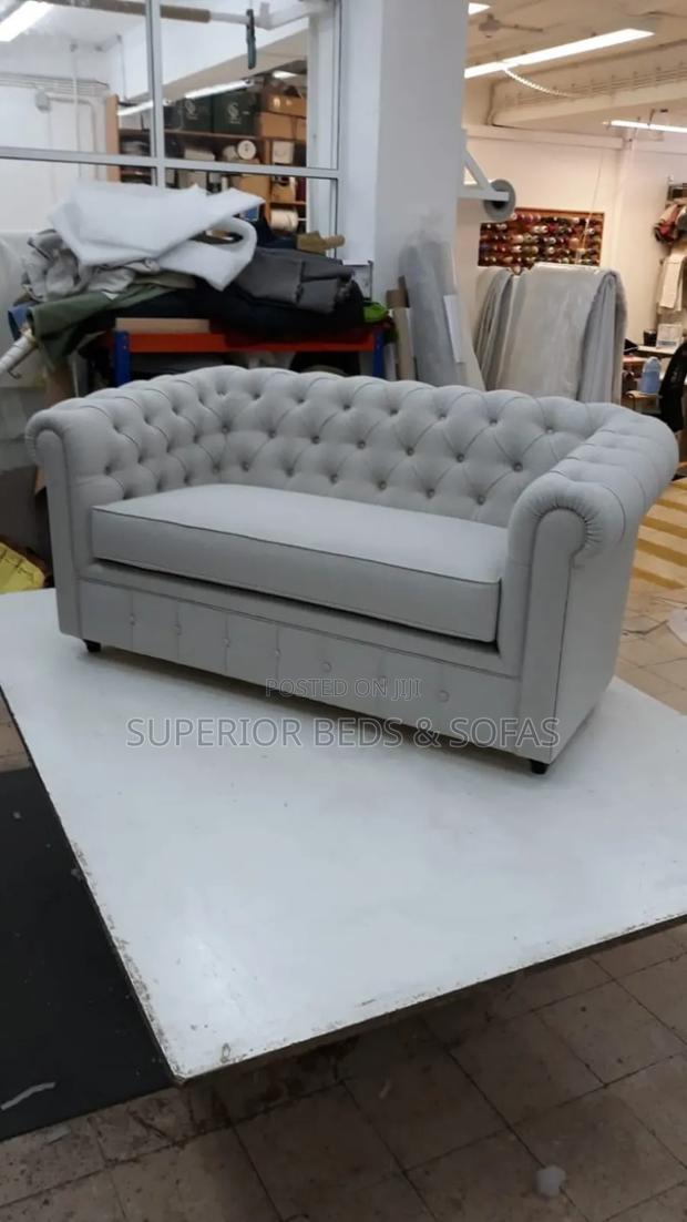 Grey Chesterfield Sofa 2 Seater - main view