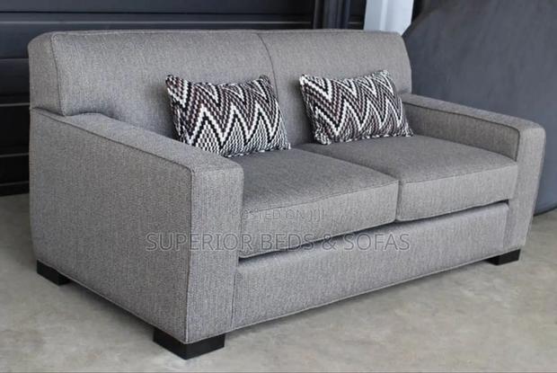 3 Seater Grey Minimalist Sofa - main view