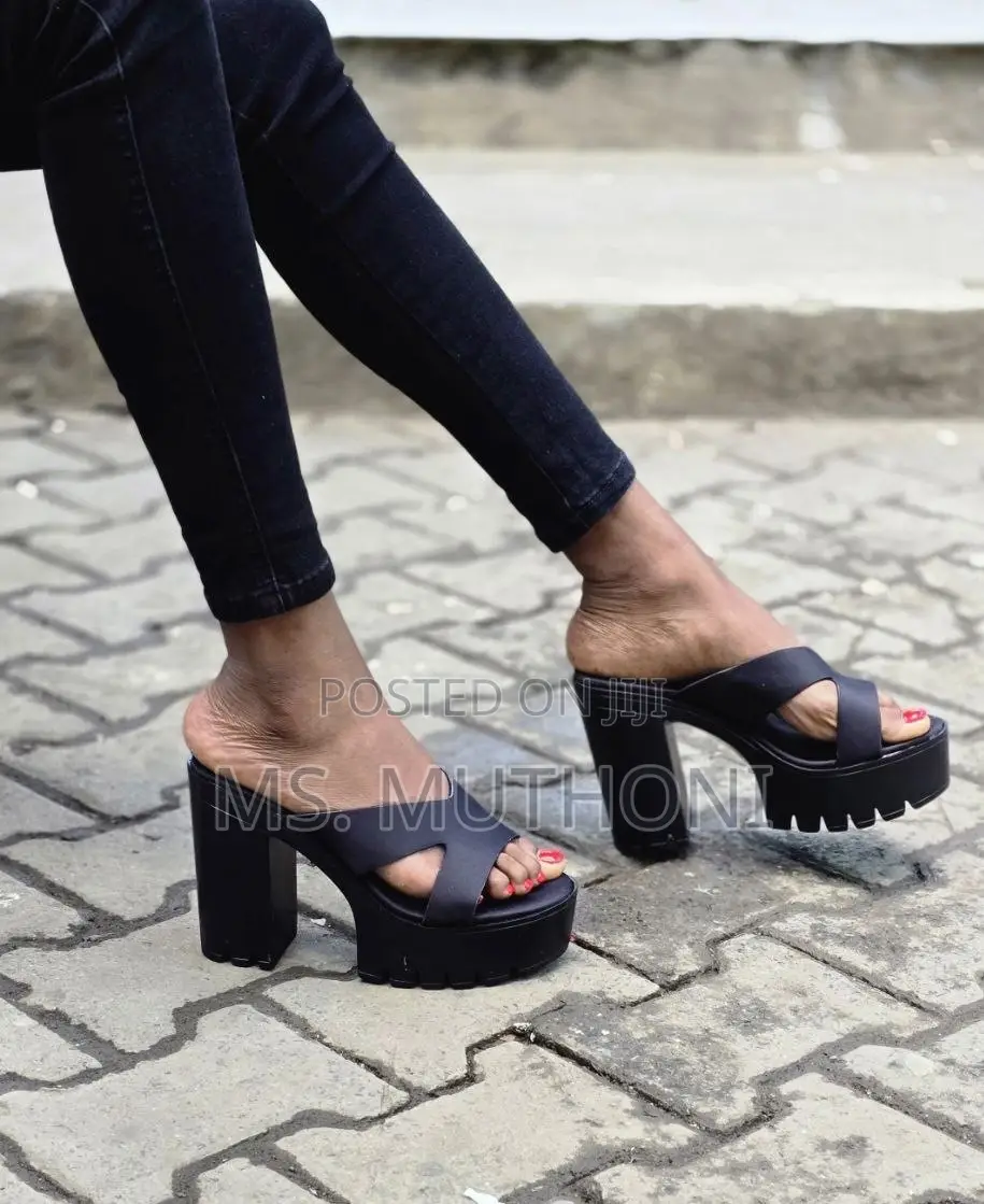 Monroe Drew Black Block Open Heels