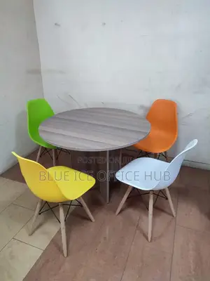 Round MDF Dining Table With Eames Chair