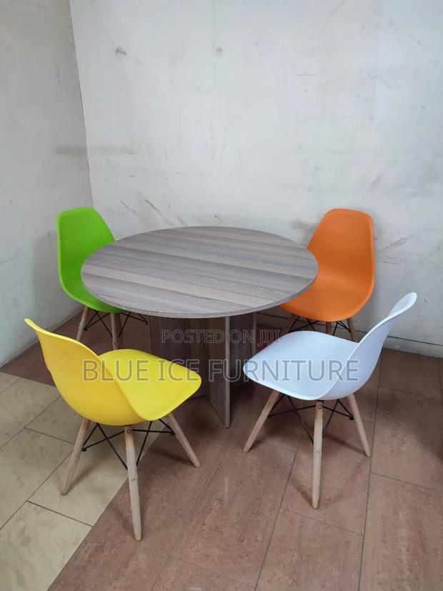 Round MDF Dining Table With Eames Chair - main view