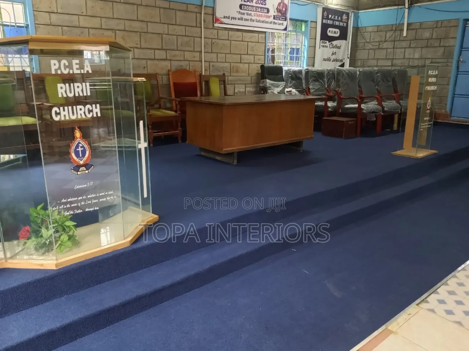 Dark Blue Pcea Church Altar Player Mat Wall to Wall Floor Carpets