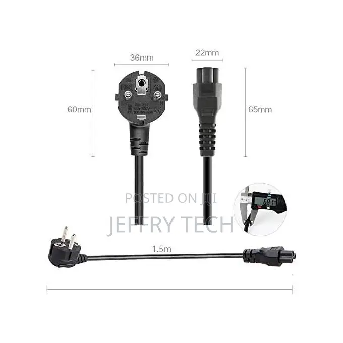 1.5m Laptop Power Cable, Three-Pole Power Cord