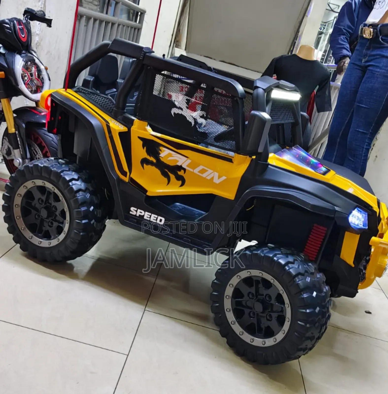 Kids Electric Mini Jeep With Rubber Wheels - Br