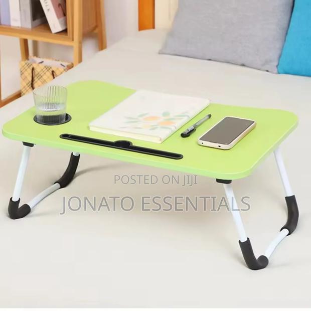 Foldable Laptop Bed Table With Cup Holder Tablet Slot - thumbnail 2