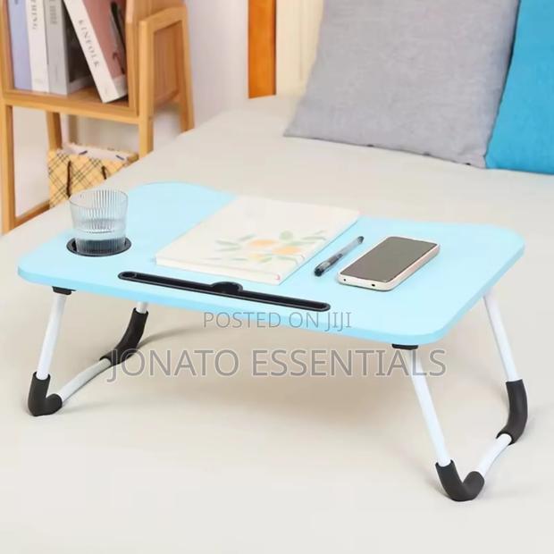 Foldable Laptop Bed Table With Cup Holder Tablet Slot - thumbnail 3