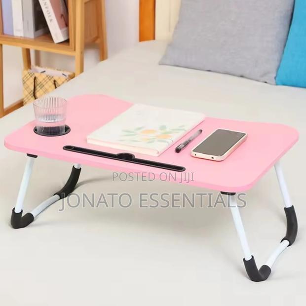 Foldable Laptop Bed Table With Cup Holder Tablet Slot - thumbnail 4