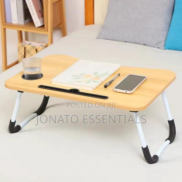 Foldable Laptop Bed Table With Cup Holder Tablet Slot - thumbnail 5