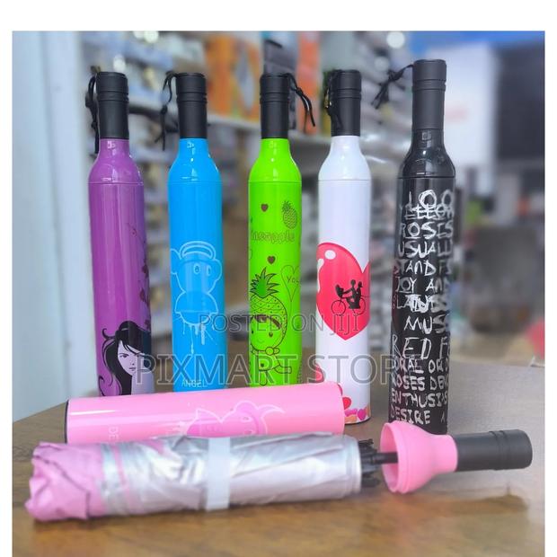 Wine Bottle Shape Mini Foldable Travel Umbrella - main view