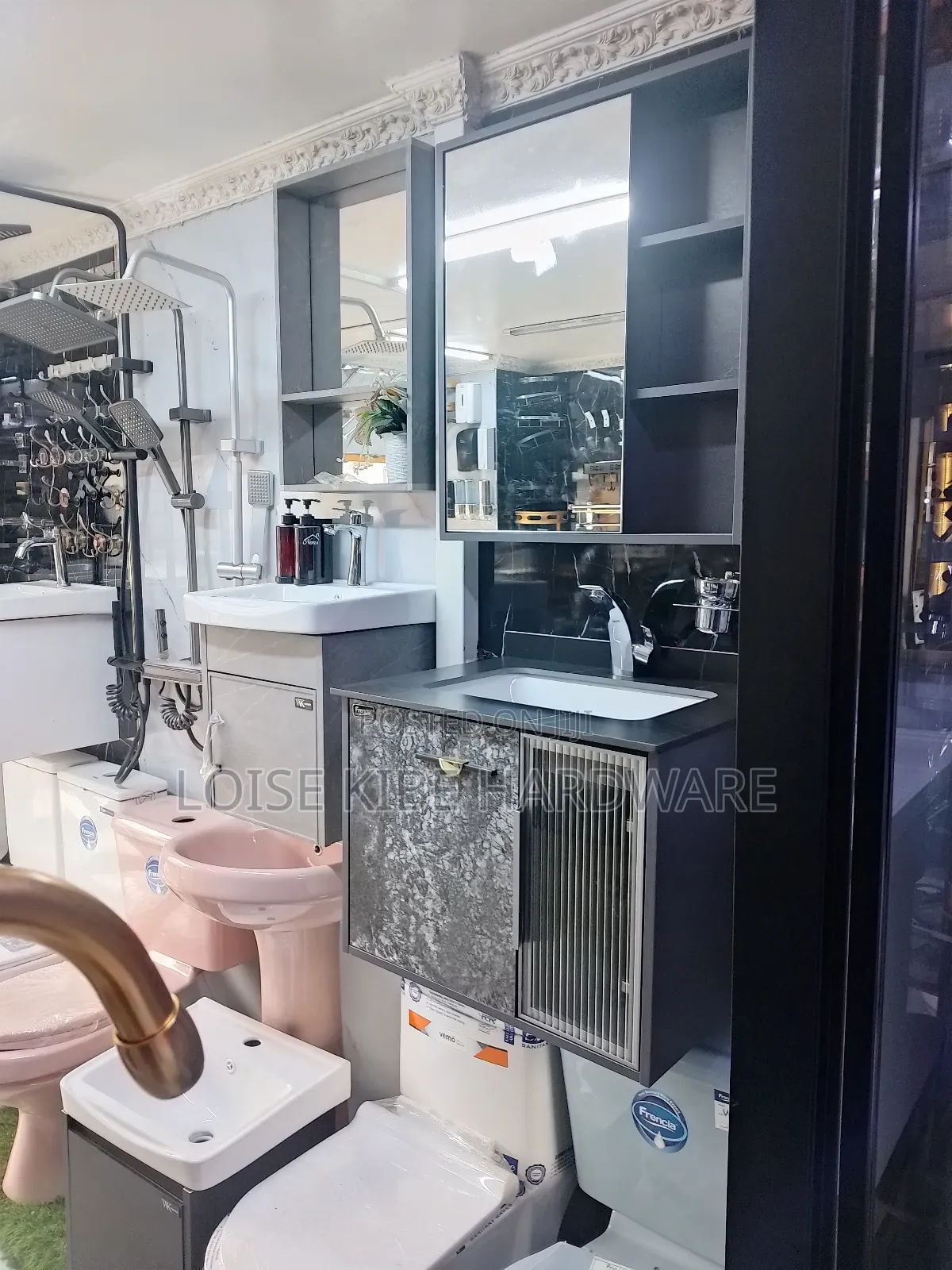 Grey and Black Vanity Cabinet Available