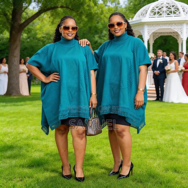 Cozy High-Neck Tassel Poncho - thumbnail 4