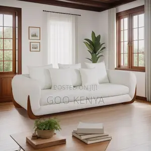 Home Sofa; White Upholstered Sofa Set With Solid Wood Base