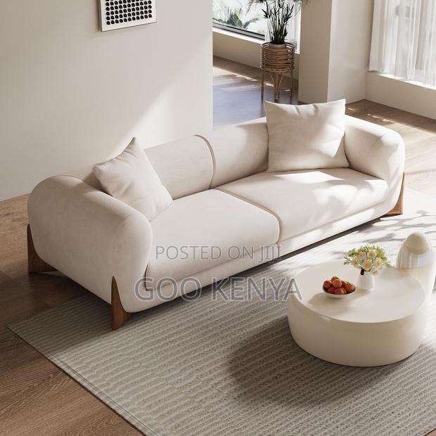 Home Sofa; White Upholstered Sofa Set With Solid Wood Base - thumbnail 9