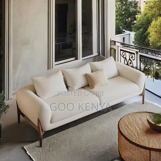 Home Sofa; White Upholstered Sofa Set With Solid Wood Base - thumbnail 11