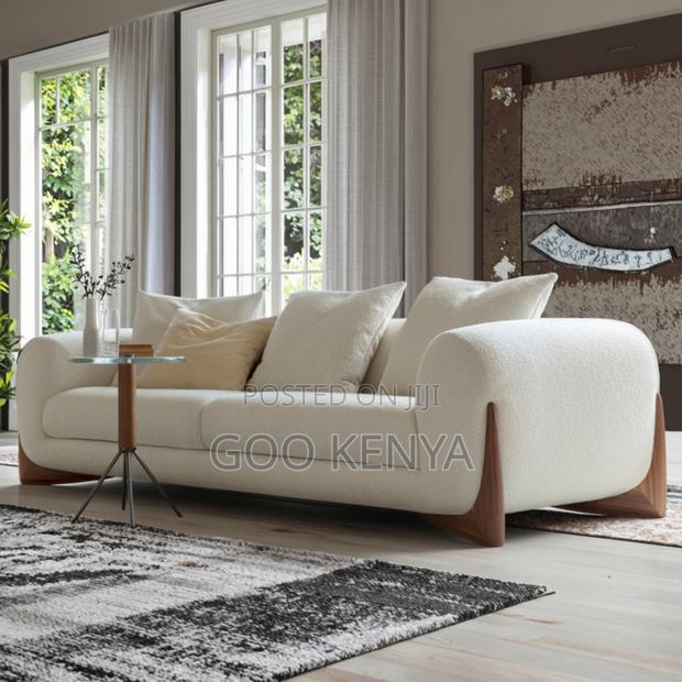 Home Sofa; White Upholstered Sofa Set With Solid Wood Base - thumbnail 14
